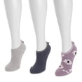 thumbnail image 3 of MUK LUKS Women's 3 Pack Ballerina Cozy Socks-Grippers, 3 of 3