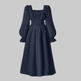 thumbnail image 6 of ATOGUTA Girls Dresses Teen Kids Long Sleeve Party Birthday Prom Formal Fancy Midi Dress Size 7-15, Navy, 6 of 6