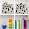 thumbnail image 6 of Large Foldable Storage Bin Stylish Black Cats Fabric Storage Baskets Collapsible Decorative Baskets Organizing Basket Bin with PU Handles for Shelves Home Closet Living Room-1Pack Decor Gifts, 6 of 7