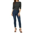 thumbnail image 2 of Unique Bargains Women's Halloween Costume 1/2 Sleeve Round Neck Floral Top M Black-Small Dots, 2 of 7