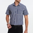 thumbnail image 5 of Mens Dress Shirts Plaid Button Down Shirt for Men Short Sleeve Oxford Collar Shirts for Casual Work Wear, 5 of 8