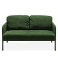 thumbnail image 2 of 2 Seater Sofa with Ottoman, Modern Fabric Loveseat Couch, Comfy Small Couches for Small Space Living Room, Bedroom, Office, Apartment, Green, 2 of 7