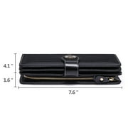 Sendefn Wallets for Women Genuine Leather Credit Card Holder with RFID Blocking Large Capacity Wristlet