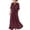 Wine1, variant on LIaqionyy Womens Cotton Linen Summer Long Dresses Flowy Casual Short Sleeve Loose Vacation Dress with Pockets