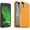 Aspen Gleam Citrus/Sunflower, variant on OtterBox Symmetry Clear Series Case for iPhone XR Only - with Zagg Glass Elite Clear Screen Protector - Non-Retail Packaging - Stardust Silver Flake/Clear