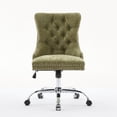 thumbnail image 2 of Office Chairs A&A Furniture Office Chair,Modern Chenille Upholstered Tufted Button Home Office Chair with Chrome Metal Base,Adjustable Desk Chair Swivel Office Chair (Green),Ergonomic Office Chairs, 2 of 18