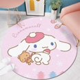 thumbnail image 1 of Sanrio-alfombra Cinnamoroll para decoración de habitación, alfombra redonda con bonitos dibujos, terciopelo de cristal, decoración para sala de estar y dormitorio infantil, 1 of 5
