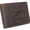 Brown, variant on Mens RFID Blocking Bifold Distressed Leather Wallet Vintage Skull Design Slim Trifold Interior with Card Slots, ID Window & Cash Compartment Brown