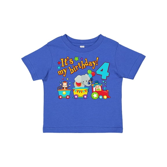 Inktastic Its My Birthday Circus Train 4th Birthday Boys or Girls Toddler T-Shirt