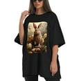 thumbnail image 4 of Plus Size Shirt for Women Black Tops for Women Short Sleeves Shirt for Women Easter T Shirt Crewneck Shirt for Women XL, 4 of 5