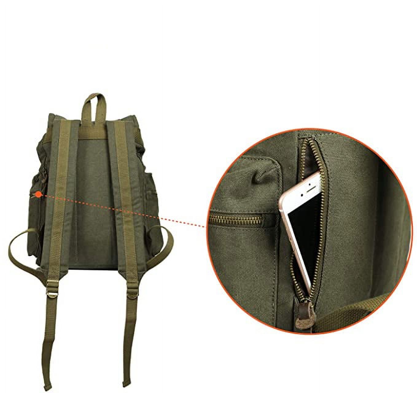 MF Studio Canvas Backpack Vintage Casual Bag Shoulder Sling Daypack Drawstring Travel Rucksack - image 4 of 7