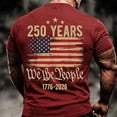 thumbnail image 2 of Usa 250Th Anniversary Shirt Short Sleeve T Shirt 250Th Anniversary Casual Comfortable Graphic Tees Men Red L, 2 of 5