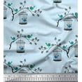 thumbnail image 1 of Soimoi Cotton Duck Fabric Branches,Cage & Bird Printed Craft Fabric by the Yard 42 Inch Wide, 1 of 1