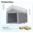 thumbnail image 6 of ADVANCE OUTDOOR 12x20 ft Canopy Garage Heavy Duty Carport, Adjustable Peak Height from 9.5ft to 11ft, with Removable Sidewalls and Doors, Gray, 6 of 7