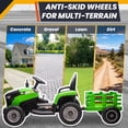 thumbnail image 4 of Joyracer 24 Volt Ride on Toys, Ride on Tractor w/ Tiltable & Detachable Trailer, 2x200W Power Car Wheels for Kids, Remote Control, Bluetooth, Shifter, Music, Green, 4 of 11