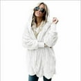 thumbnail image 1 of Double Fleece Cardigan Jacket Women Solid Color Long Sleeve Plush Warm, 1 of 7