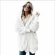 thumbnail image 1 of Cárdigan de lana doble para mujer, chaqueta de manga larga de felpa, abrigo cálido con capucha, prendas de vestir exteriores de gran tamaño, Color sólido, Otoño e Invierno, 1 of 5