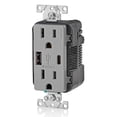 thumbnail image 2 of Cargador de pared USB Leviton tipo A y tipo C T5633-GY gris, 2 of 4