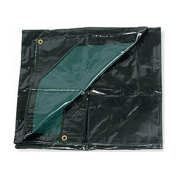 Standard Duty Tarp, 11 ft 4 in x 15 ft 6 in, 15 Mil, Black, Vinyl
