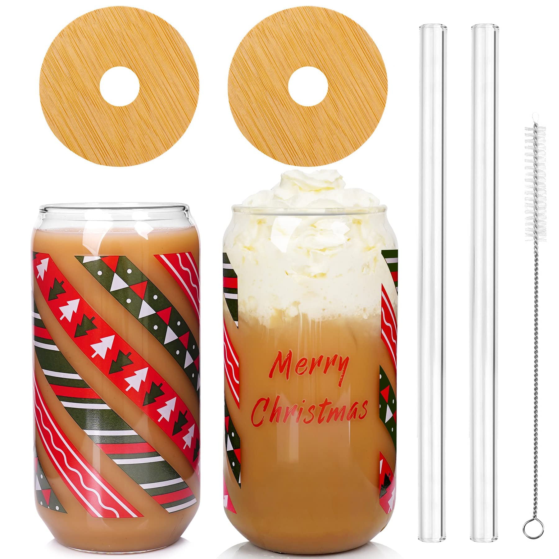 Cheery Christmas Cups with Lids & Straws (Per Dozen