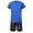 Blue, variant on Manyakai Soccer Tracksuit Uniform for Boys Girls Kids Soccer Jersey Athletic T-Shirt with Shorts Blue 110