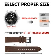 BISONSTRAP Distressed Leather Watch Strap, Watch Replacement Bands for Men, Quick Release Spring Bars, 22mm, Coffee Brown (Black Buckle)
