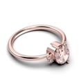 thumbnail image 2 of Dazzling Minimalist 1.50 Carat Oval Cut Morganite And Diamond Moissanite Engagement Ring, Wedding Ring in 10k Solid Rose Gold, Gift For Her, Promise Ring, Anniversary Gift, 2 of 3