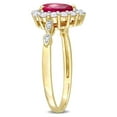 thumbnail image 2 of 2.38 Carat (Ctw) Lab-Created Ruby Pear Engagement Ring with White Topaz in 10K Yellow Gold for Women, 2 of 6