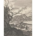 thumbnail image 2 of Paul Sandby 20x24 Black Ornate Framed Double Matted Museum Art Print Titled: Capriccio with Edinburgh Castle and Arthur's Seat (Before 1773), 2 of 5
