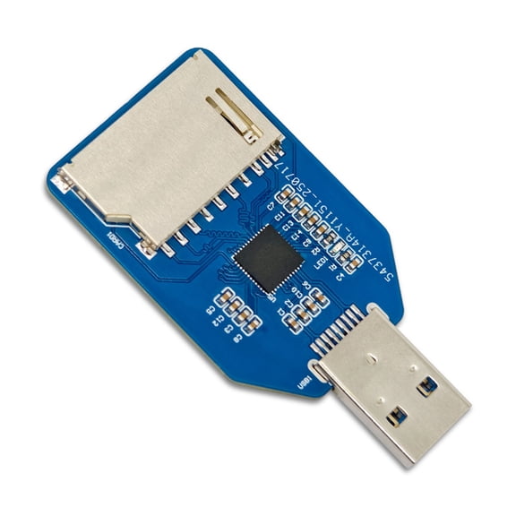 Dense Metal USB3.0 Double Card Reader Backs Simultaneous STANDARD And Memory Card Access With 5Gbps Speed