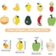 thumbnail image 2 of 1 caja de 40 colgantes de aleación de frutas y verduras esmaltados, con forma de plátano, naranja, sandía, mango, pimiento verde y limón., 2 of 6