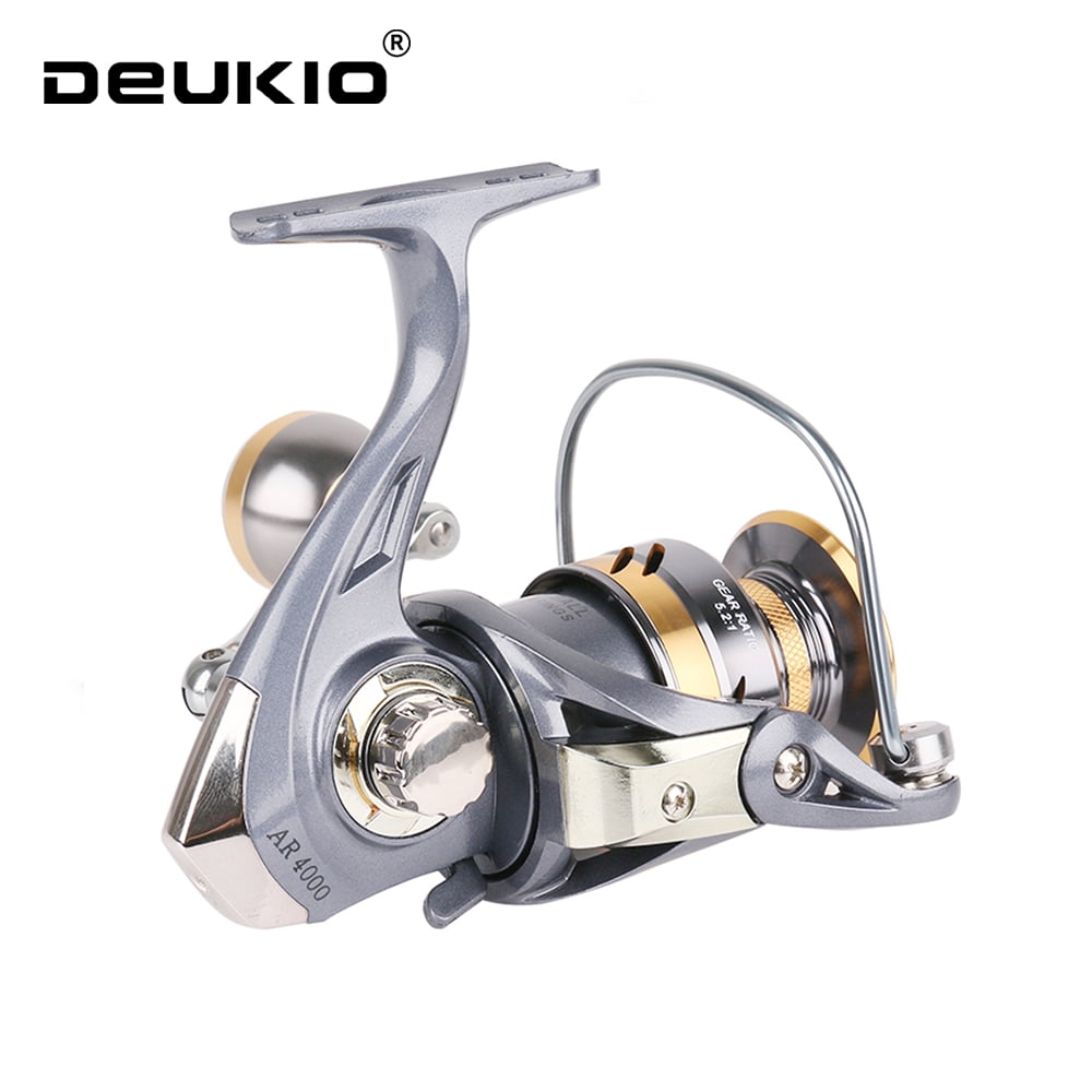 DEUKIO Spinning Fishing Reel AR2000-7000 Speed Ratio 5.2:1 Bearing 2BB Metal Spool Foldable Rocker Arm Fishing Tool