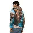 thumbnail image 4 of Wukai Ice Blue Coastal Lion Print Men's Zip-Up Hoodie,Fleece Full-Zip Hoodie for Men, Hooded Sweatshirt-X-Large, 4 of 5