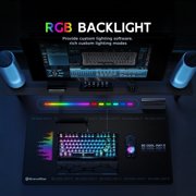 GravaStar Mercury K1 Lite 75% Gaming Keyboard, 2.4GHz/BT/Wired Tri-Mode Wireless Mechanical Keyboard with Responsive Keystrokes & Modern Gradient Design for Gaming Enthusiasts -Transparent Black