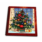 3dRose Old Fashion Christmas Tree - Drawing Book, 8 by 8-inch