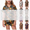 thumbnail image 3 of CAUYDY Girls Halloween Satin Pajamas Set Short Sleeve Sleepwear Button Down Loungewear 2 Piece Pjs Shorts Set,8-9 Y, 3 of 6