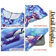 thumbnail image 5 of Fantaslook Nightgowns for Women Ruffle Sleeve Button Midi Dress Floral Mumu Dresses Loose Flowy Moo Moo Dresses with Pockets, 5 of 8