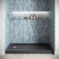 thumbnail image 2 of Streamline GB-2538-156-BL 60 in. x 32 in. Alcove Acrylic Shower Base in Glossy Black With Left Drain, Drain Included, 2 of 4