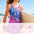thumbnail image 3 of Lanbubble Girls Tankini Swimsuit Two Piece Bathing Suits Summer Beach Swimwear with Skirt Shorts Sequins 7-12Y, 3 of 9