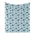 thumbnail image 1 of Cartoon Soft Flannel Fleece Throw Blanket, Nautical Fantasy Character with Funny Unicorn Whale, Cozy Plush for Indoor and Outdoor Use, 60" x 80", Baby Blue Multicolor, by Ambesonne, 1 of 5