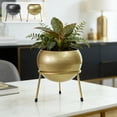 thumbnail image 7 of COM1950s Metal Floor Planter With Stand, Decorative Large Planters With Drainage Holes, Modern Elevated Flower Pot for Living Room, Office and Balcony, 7 of 7