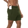 thumbnail image 4 of Franhais Men Sports Shorts, Summer Male Solid Color Multi-pocket Drawstring  Pants for Fitness Running Jogging, 4 of 5