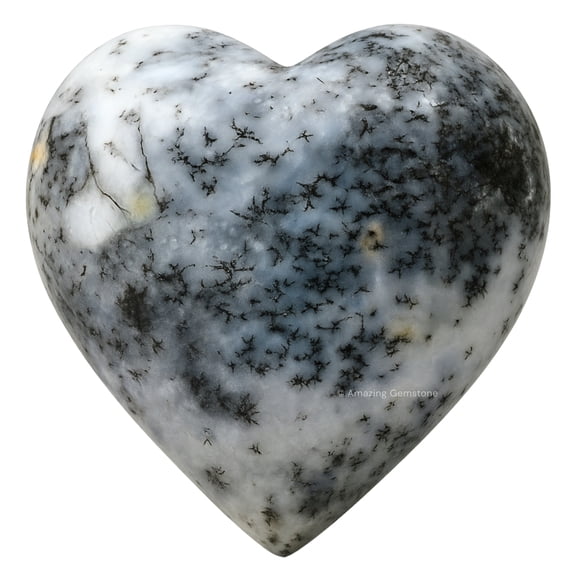 Dendrite Opal Crystal Heart
