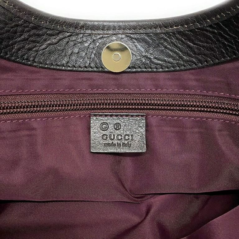 Authenticated Used Gucci Handbag Brown Black Gold GG Shima 257302