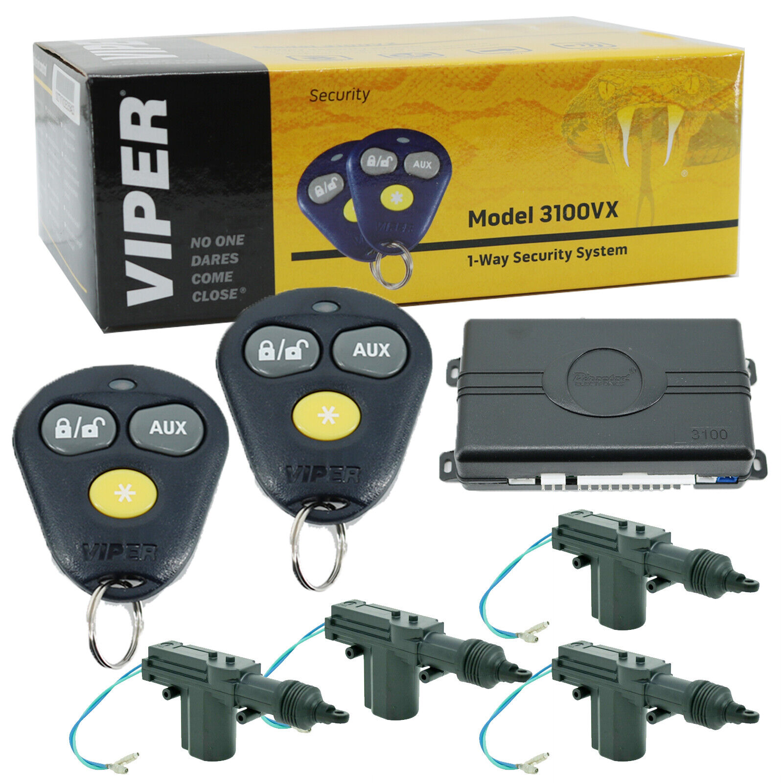 Viper 3100VX Keyless Entry Car Alarm System + 4 Universal Door Lock