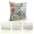 thumbnail image 4 of ONETECH  Throw Pillow Cover Navy Anemone Dusk Blue Pale Pink Gray White Watercolor Floral Corner Bouquet Arrangement Decorative Pillow Case Home Decor Square Pillowcase, 4 of 5