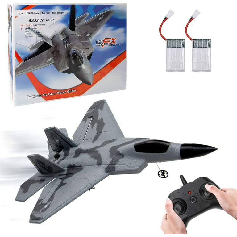 Rc Jet Foam 2 Channel 2.4GHz Remote Control Fighter Airplane Ready to Fly  Plane, with Led Light, RC Aircraft for Beginners, Adults & Kids, for Boys  8-12, high Speed rc Airplane, Hobby