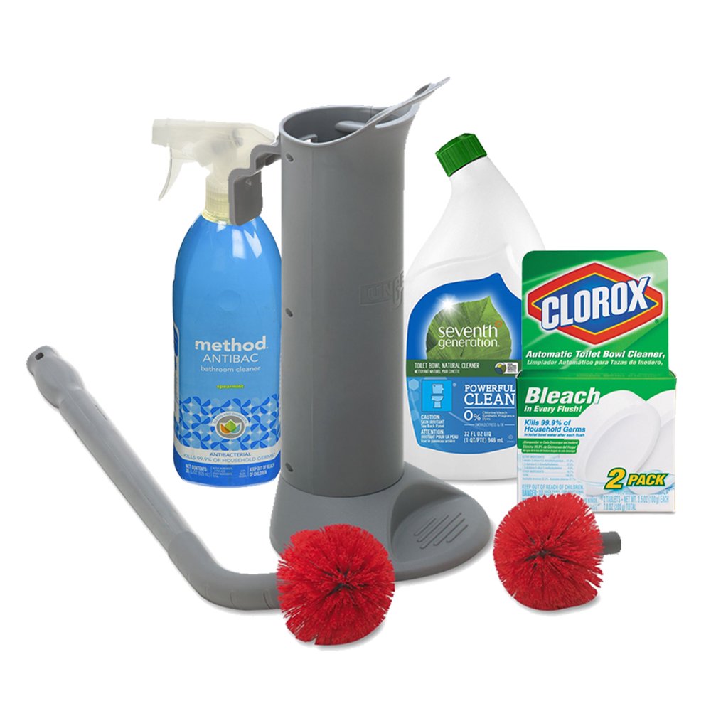 clorox toilet bowl brush with under rim scrubber