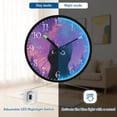 thumbnail image 5 of Voice Activated Clock with Glow Light 12 Inch Large Silent Wall Clock Battery Operated for Home Decor Purple Sky and Black Cat, 5 of 8