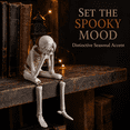 thumbnail image 3 of 7.9 inch Halloween Skeleton Resin Figurine, Spooky Bone Statue for Tabletop, Mantel, Shelf, Entryway, Haunted House, Gothic Party and Seasonal Home Decor(A), 3 of 7